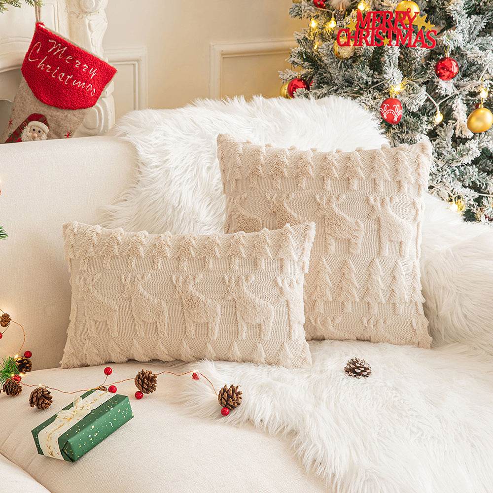 Winter Plush Pillow Covers - Snowflakes & Trees - Shop Jobie
