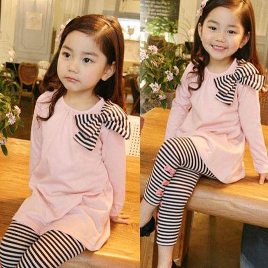Stylin' 2pc Striped Bow-Top and Striped Legging - Shop Jobie