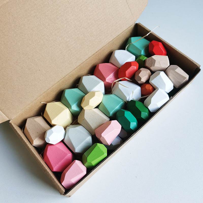 Montessori Principled Stacked Stone Wooden Blocks - Shop Jobie