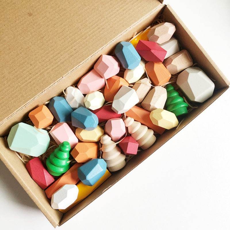 Montessori Principled Stacked Stone Wooden Blocks - Shop Jobie