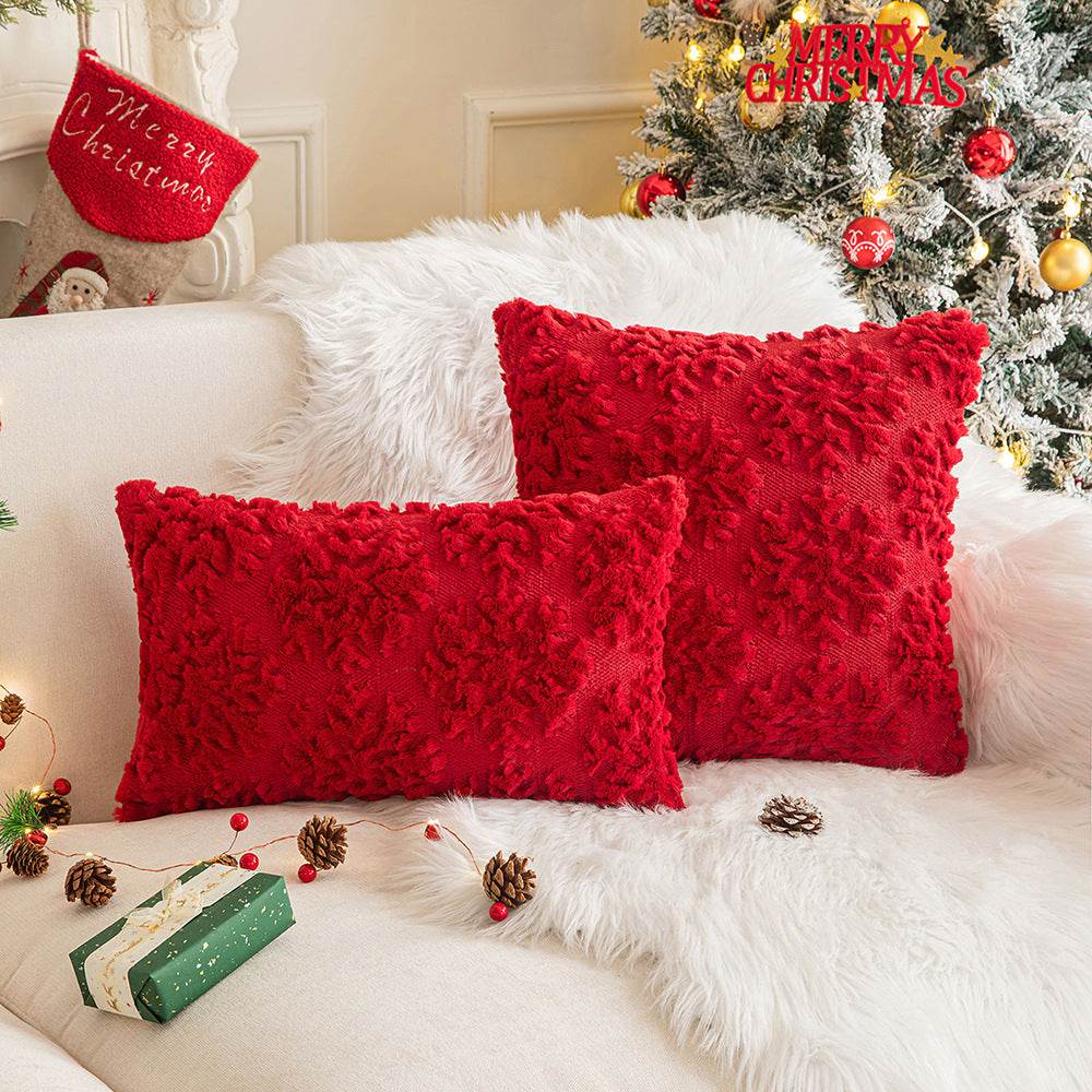 Winter Plush Pillow Covers - Snowflakes & Trees - Shop Jobie