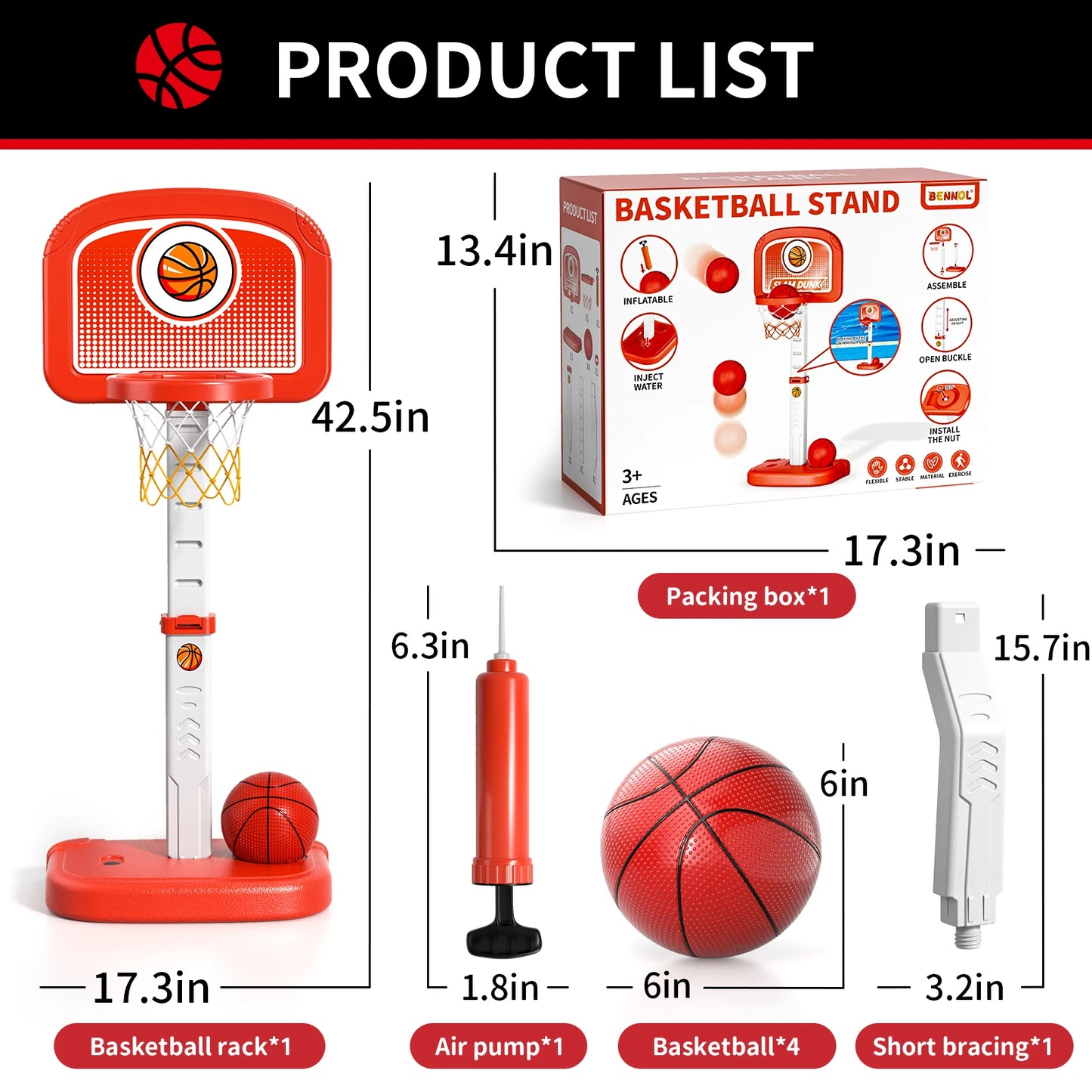 Basketball Hoop for Kids - Indoor/Outdoor