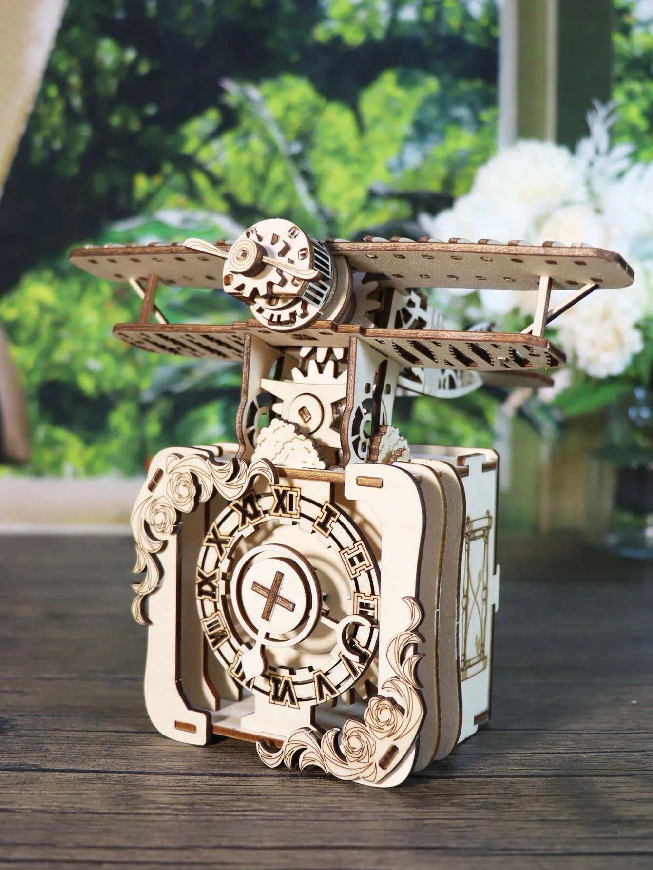 3D Wooden Puzzle 95pc Punk Airplane Music Box