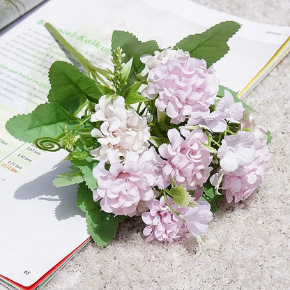 Silk Flower Bouquet - 5-Fork-Bunch Hydrangea Flower