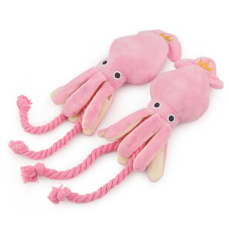Pink Pet Octopus Plush Rope Toy