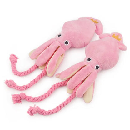 Pink Pet Octopus Plush Rope Toy