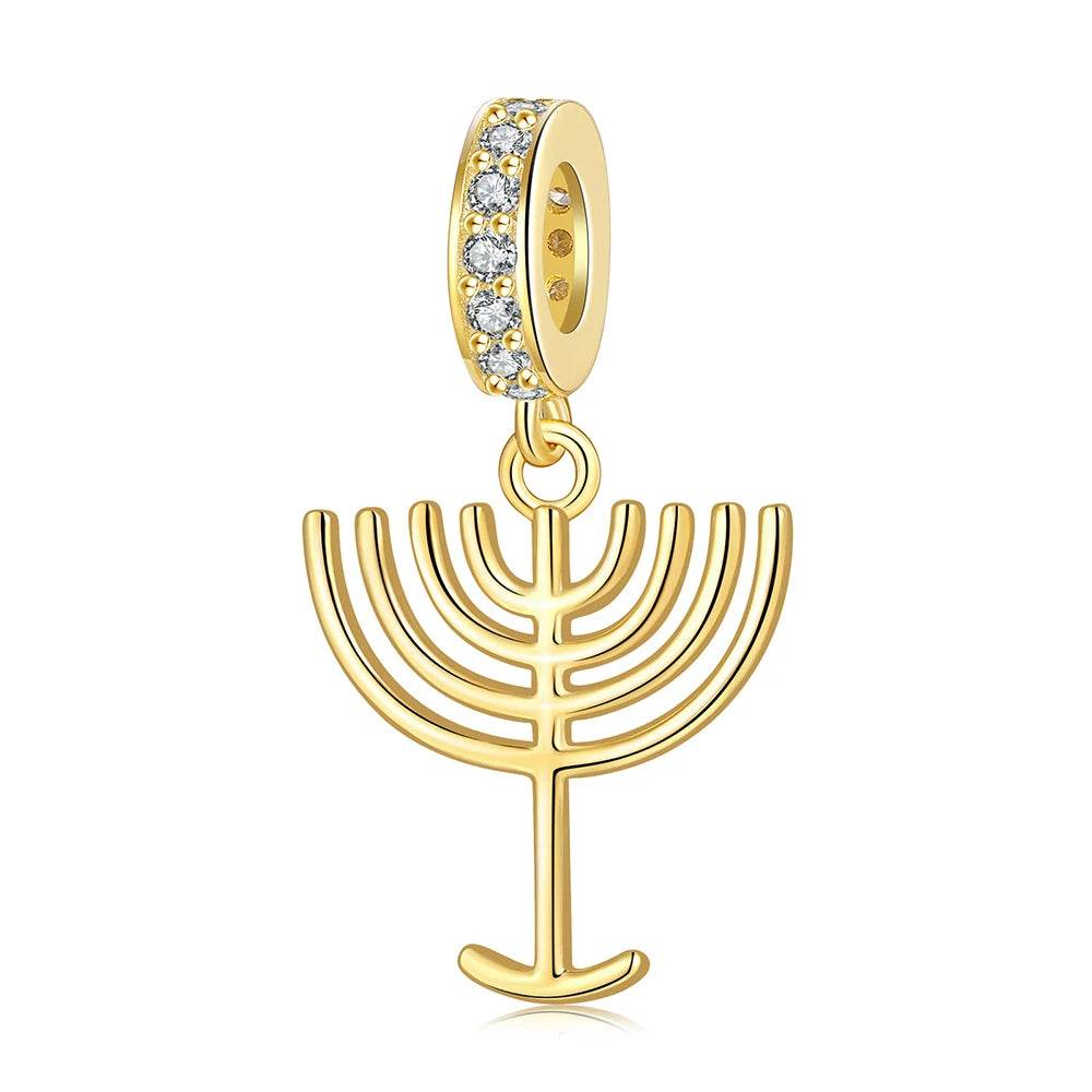 925S Jewish Scroll Bead With Cubic Zirconia Charm - Shop Jobie