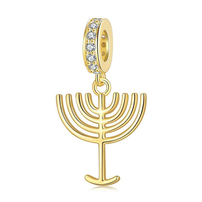 925S Jewish Scroll Bead With Cubic Zirconia Charm - Shop Jobie