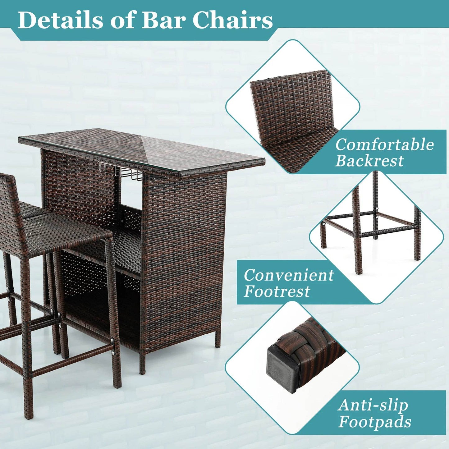 Chic Patio 3PCS Bar Set - Shop Jobie