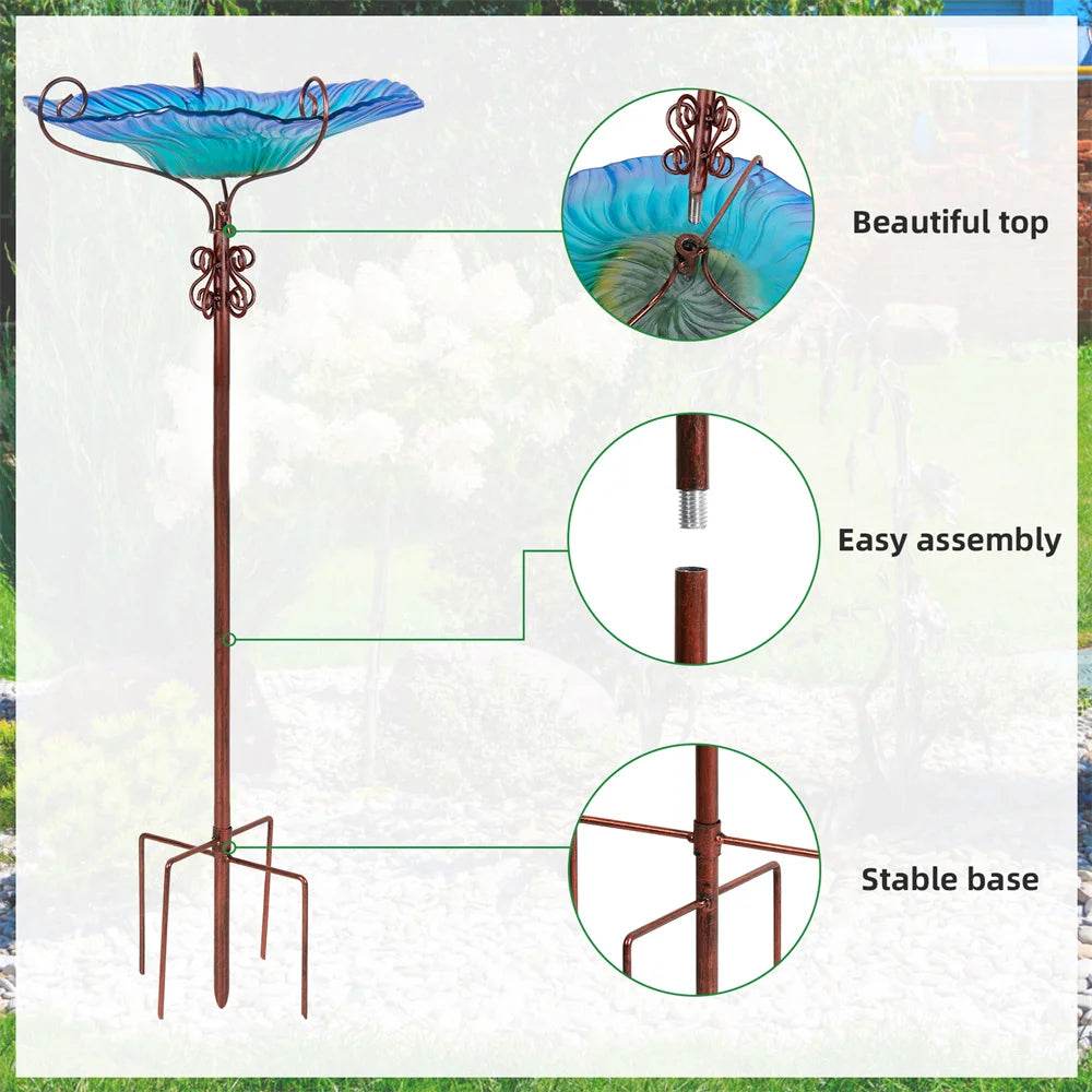 Large Outdoor Glass Bird Bath - Shop Jobie