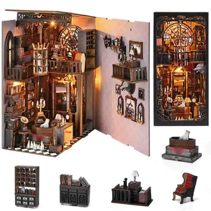 3D Wooden Puzzle DIY Kits - Gothic-inspired Book Nook Kit
