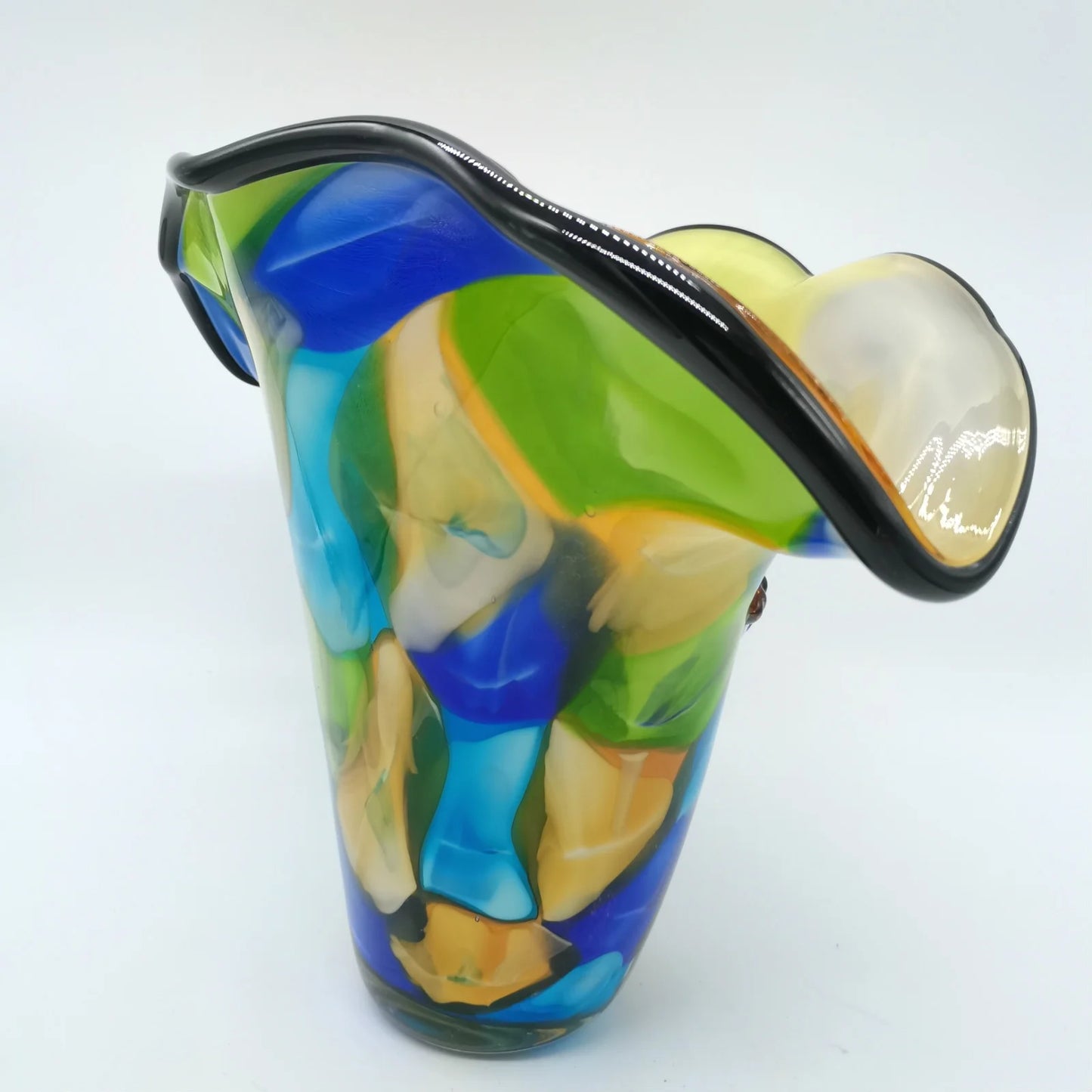 Murano-Style Art Glass Face Vase