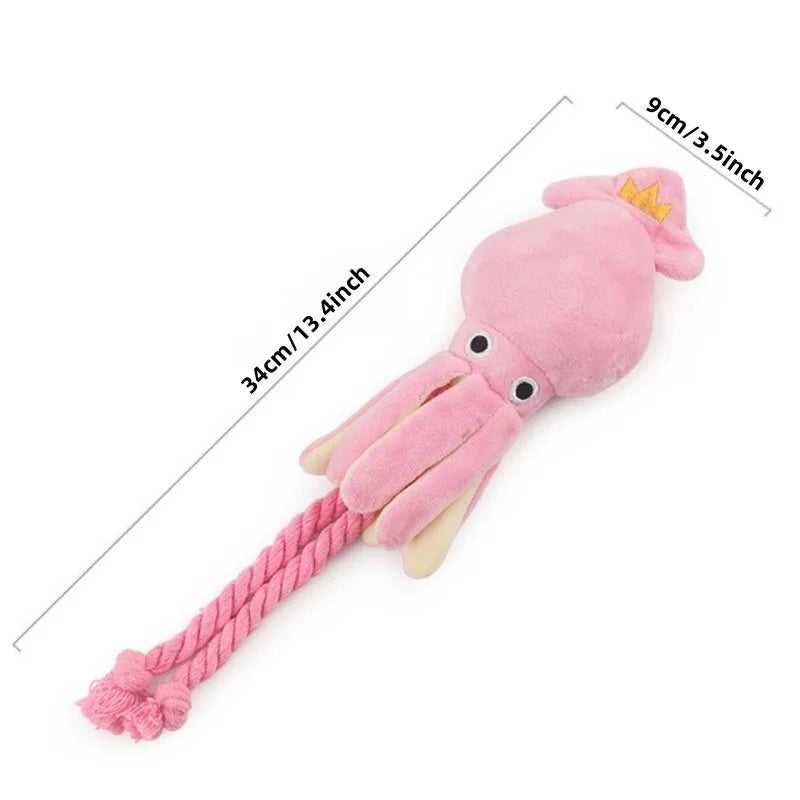 Pink Pet Octopus Plush Rope Toy
