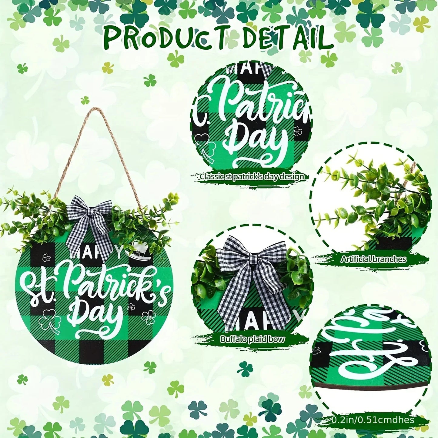 St Patrick's Decor - Door Panel Pendant