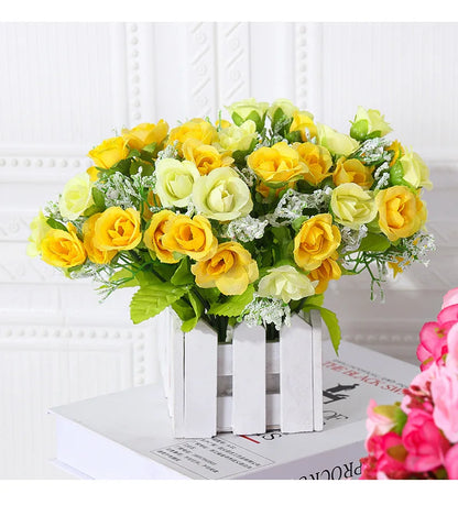 Silk Flower Bouquet - 7 Fork 21 Head Diamond Rose Flower