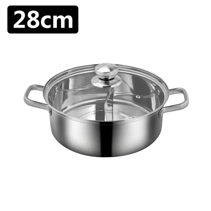 Divided Nonstick Stainless Steel Hot Pot & Fryer