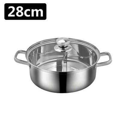 Divided Nonstick Stainless Steel Hot Pot & Fryer