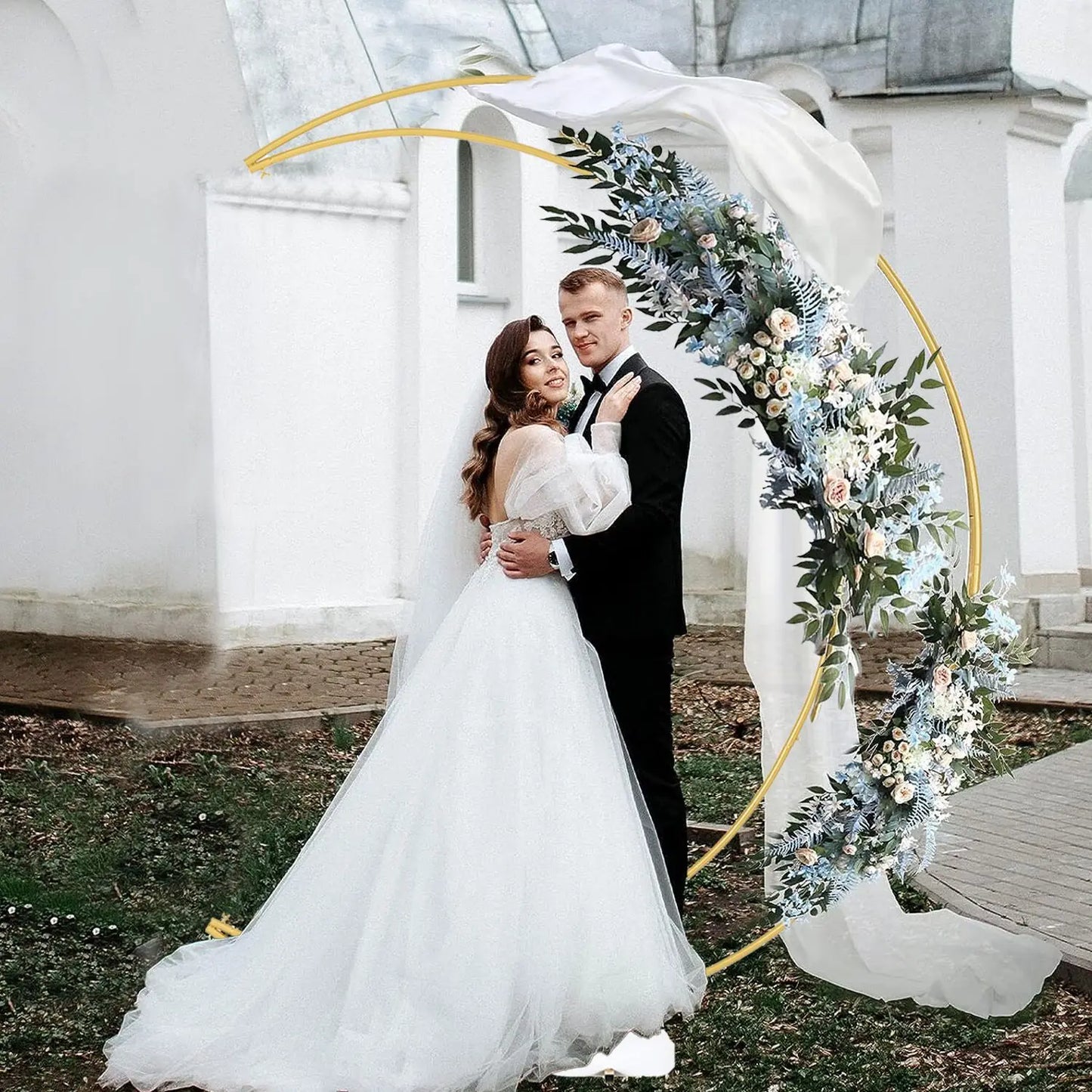 6.9ft Curved Moon Arch Stand & Party Backdrop