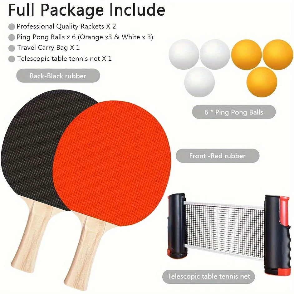 Portable Ping Pong Paddle Set