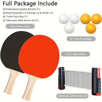 Portable Ping Pong Paddle Set