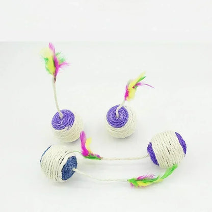 Interactive Sisal Scratching Ball Cat Toy - Min. 2