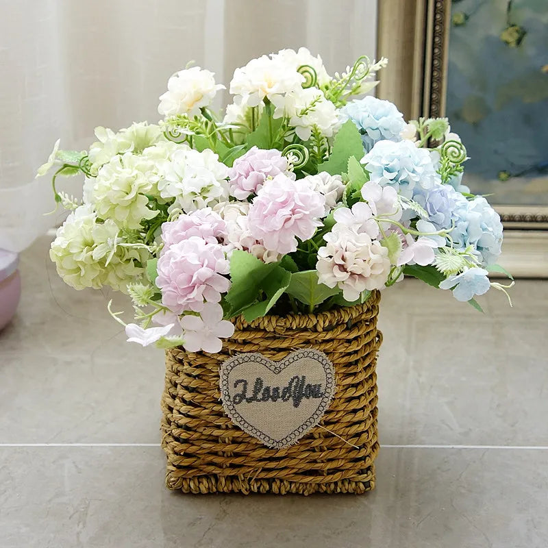 Silk Flower Bouquet - 5-Fork-Bunch Hydrangea Flower