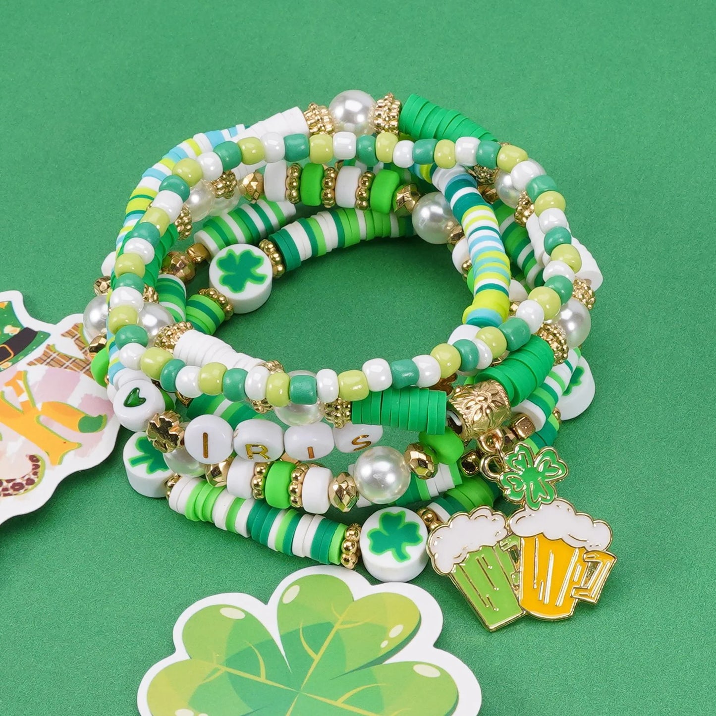 Lucky Shamrock Clover Party Favor Fashion Bracelets