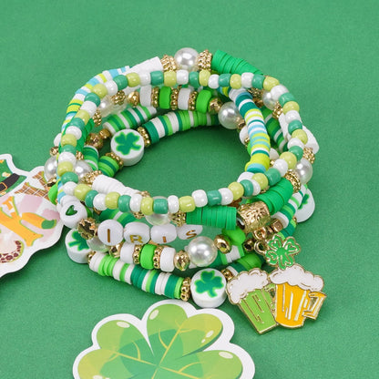 Lucky Shamrock Clover Party Favor Fashion Bracelets
