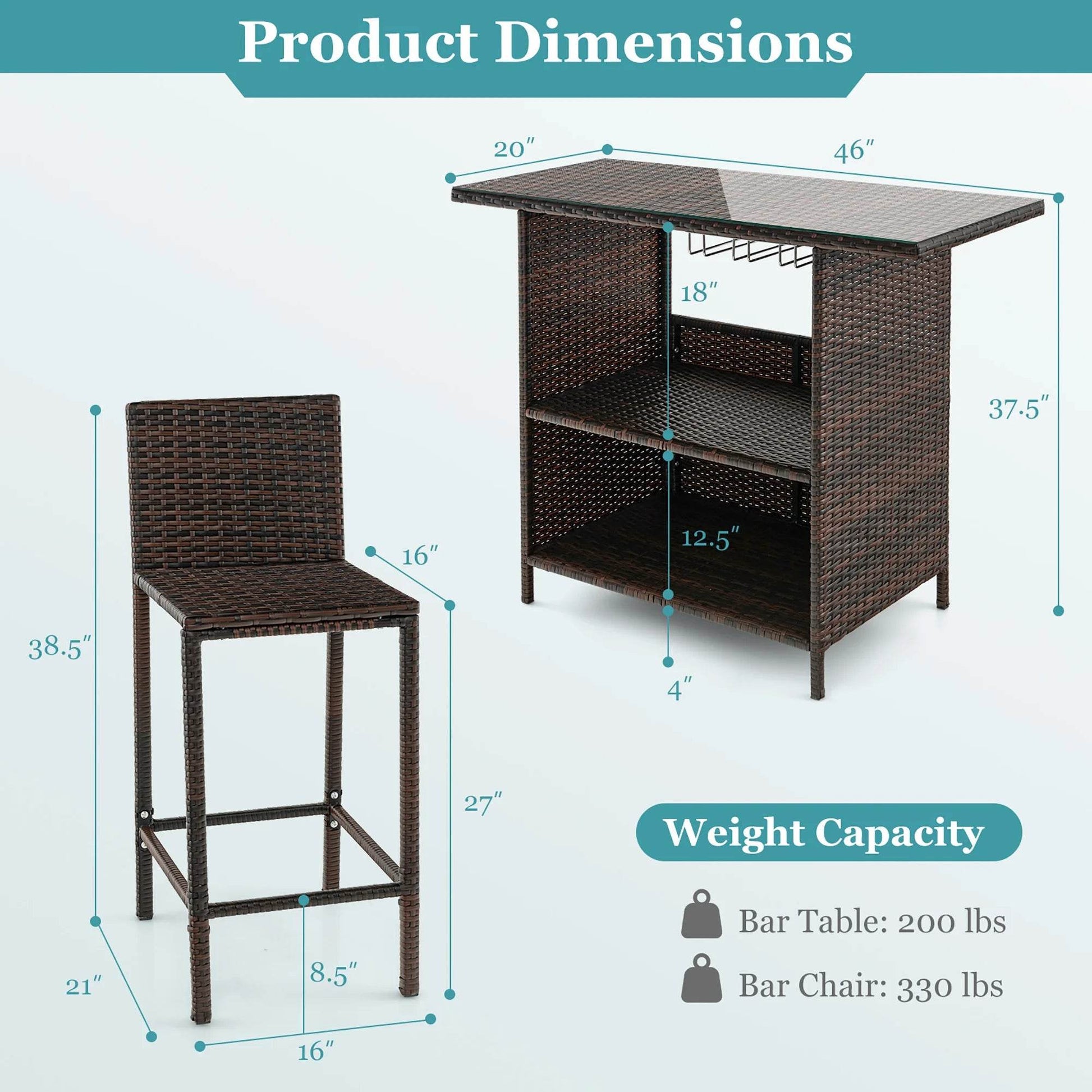 Chic Patio 3PCS Bar Set - Shop Jobie
