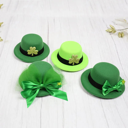 St. Patrick's Day Green Hairpin Shamrock Hat