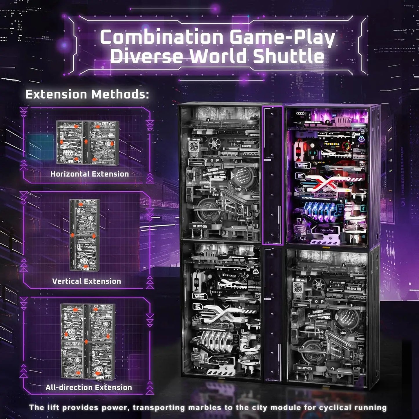 DIY - 140pc Parallel World Marble Run w/Lights