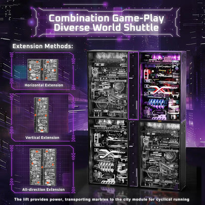 DIY - 140pc Parallel World Marble Run w/Lights