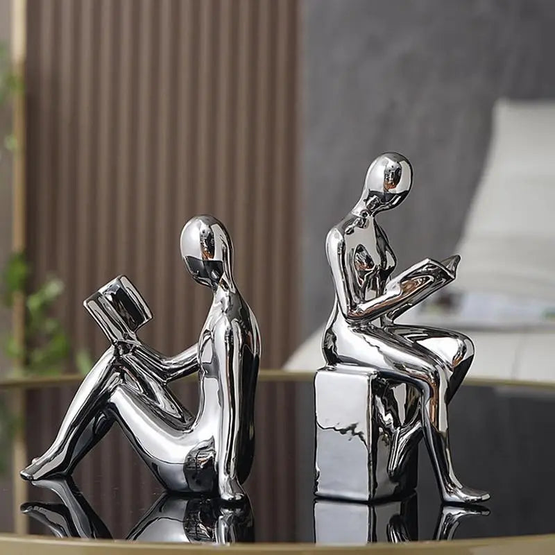 Bookends - Abstract Reading Figurines