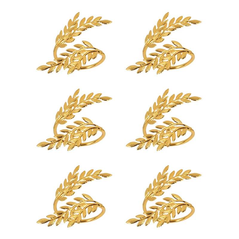 Tabletop - Gold Leaf Napkin Ring Buckles - Shop Jobie