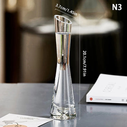 Elegant Transparent Glass Flower Vase