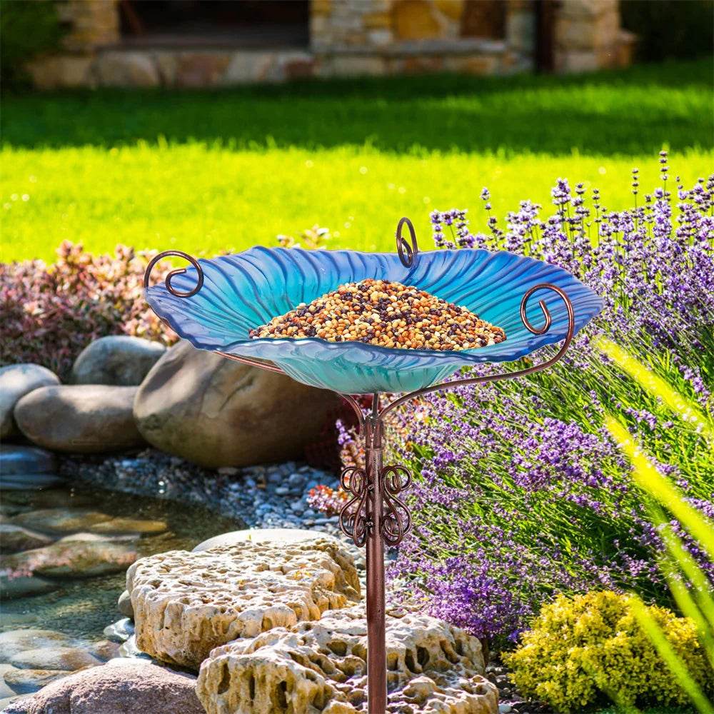 Large Outdoor Glass Bird Bath - Shop Jobie