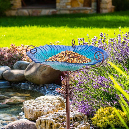 Large Outdoor Glass Bird Bath - Shop Jobie