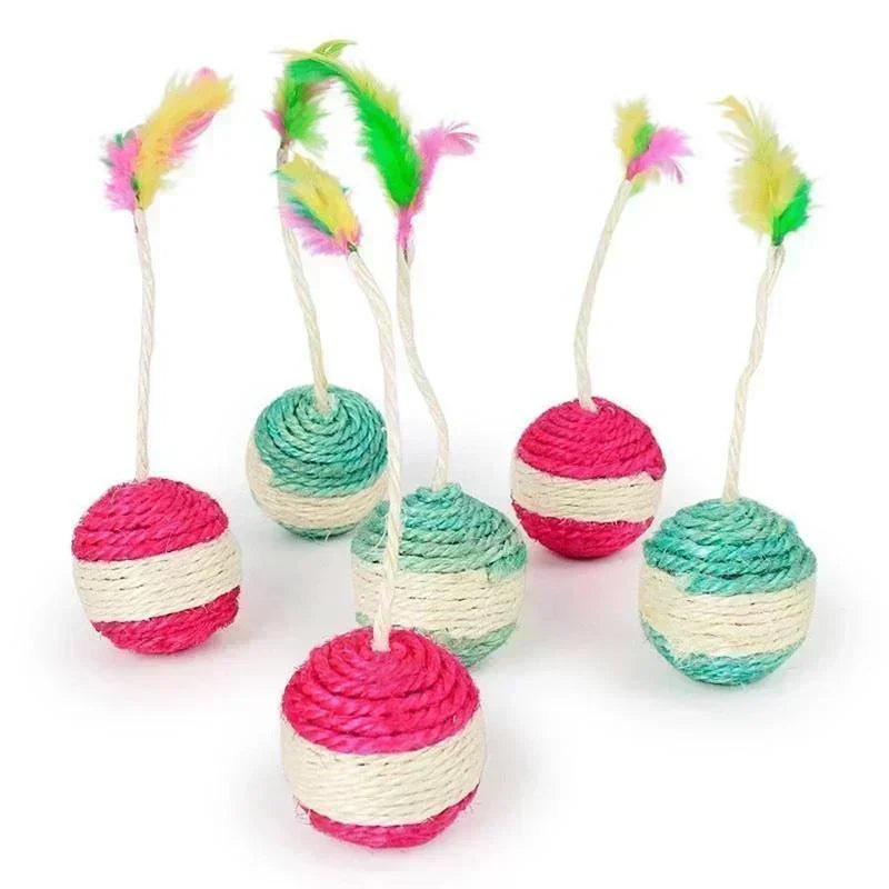 Interactive Sisal Scratching Ball Cat Toy - Min. 2