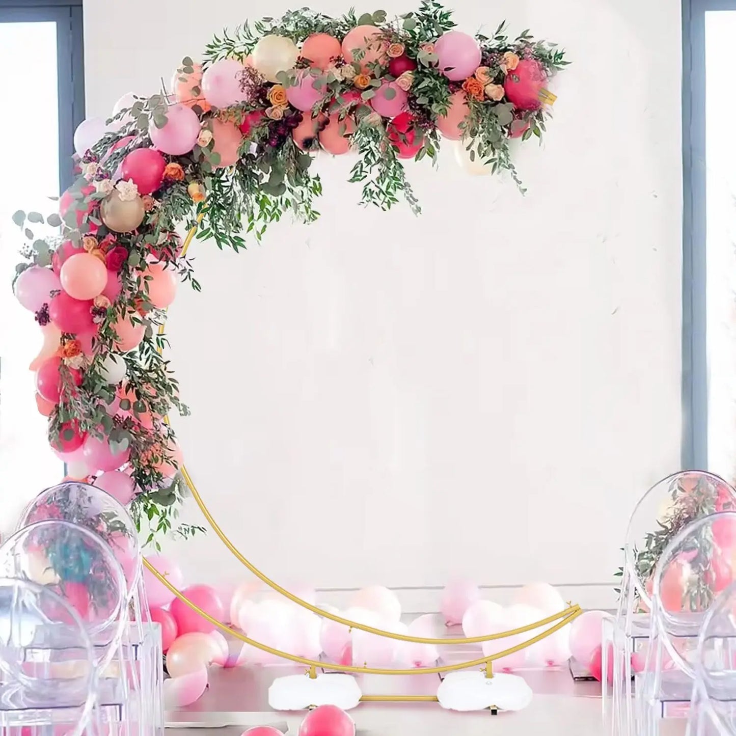 6.9ft Curved Moon Arch Stand & Party Backdrop