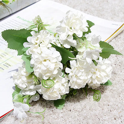 Silk Flower Bouquet - 5-Fork-Bunch Hydrangea Flower