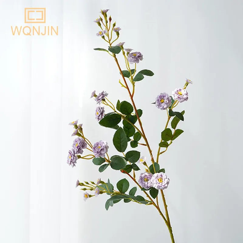 Silk Flower Bouquet -  Long Branch Artificial Mini Roses