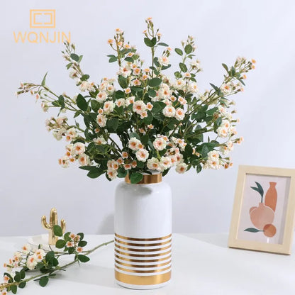 Silk Flower Bouquet -  Long Branch Artificial Mini Roses