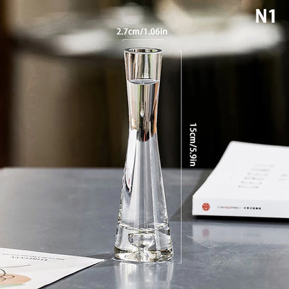 Elegant Transparent Glass Flower Vase