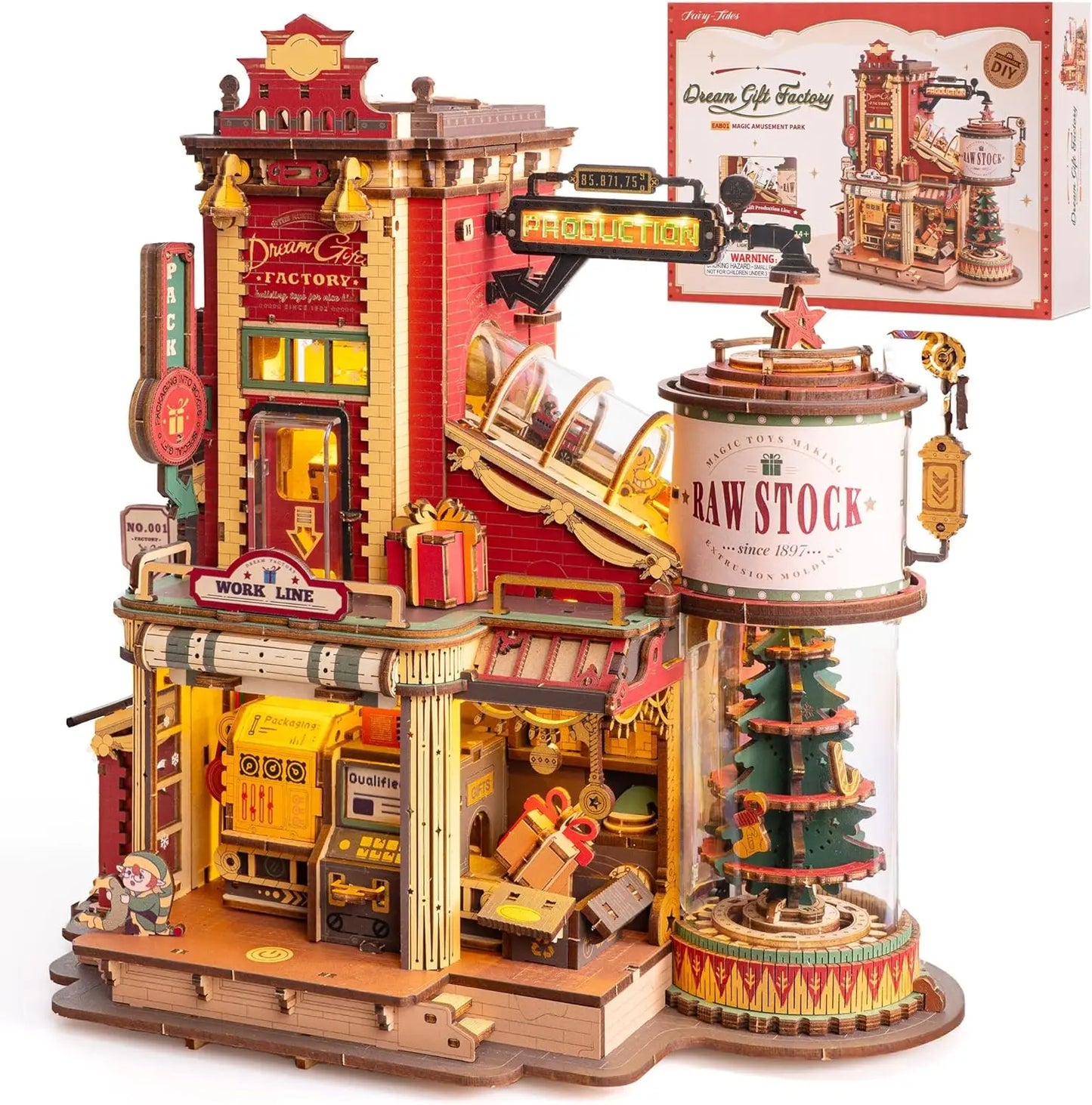3D Wooden Puzzle DIY Kits - 449pc Rokr Music Box Dream Gift Factory