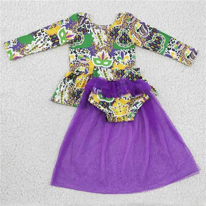Mardi Gras - Purple Mesh Dress Set - Shop Jobie