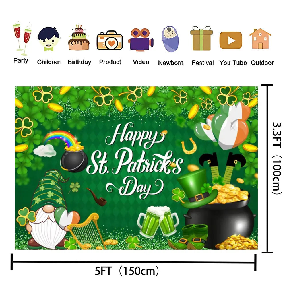 St. Patrick’s Day Photography Backdrop & Party Prop