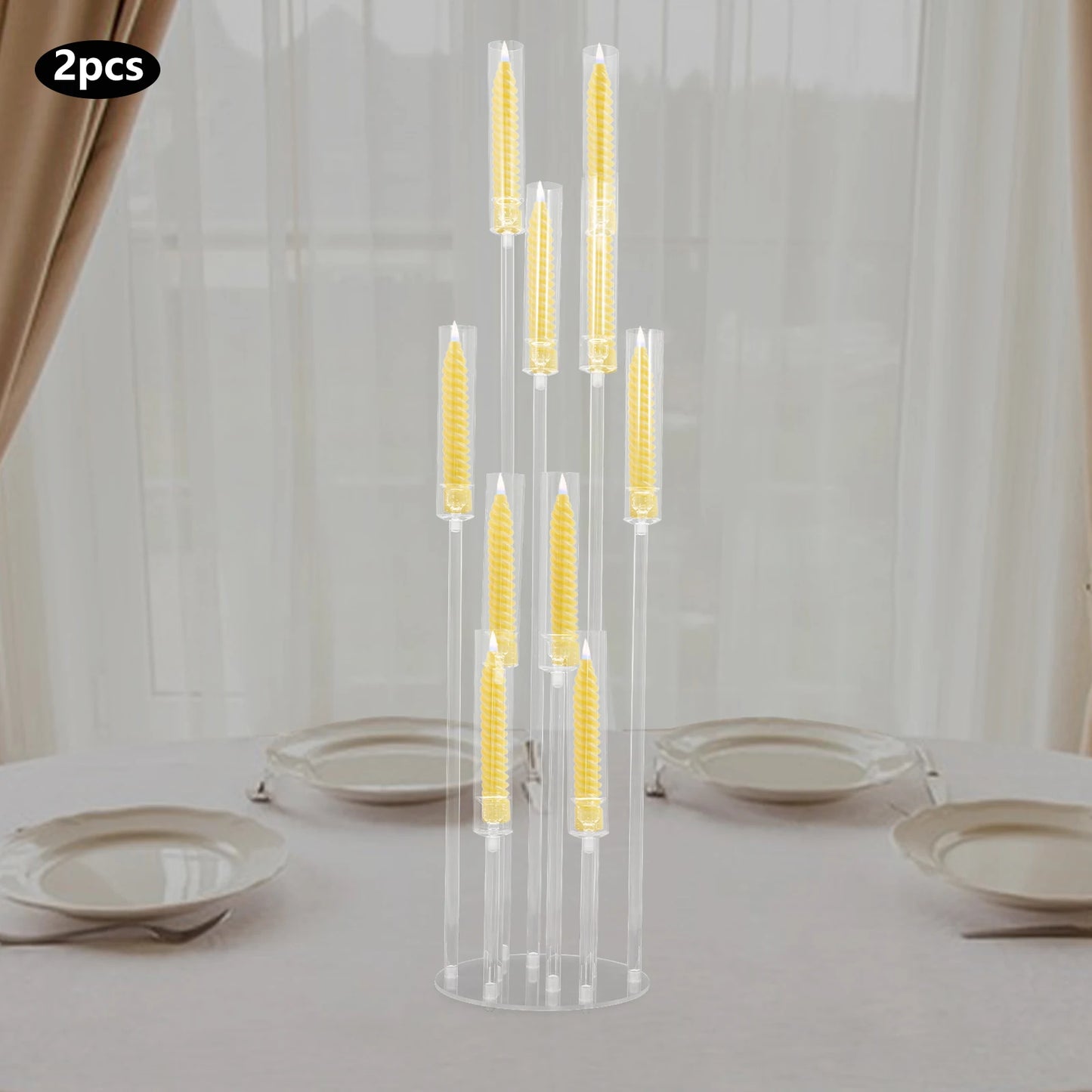 2pc Acrylic Candle Holder - Wedding Centerpiece
