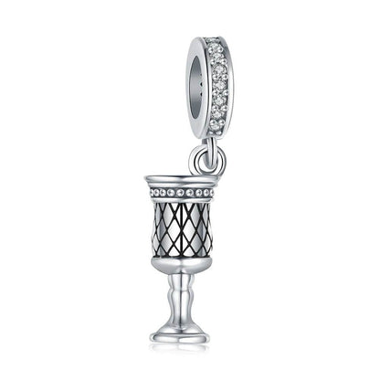 925S Jewish Scroll Bead With Cubic Zirconia Charm - Shop Jobie