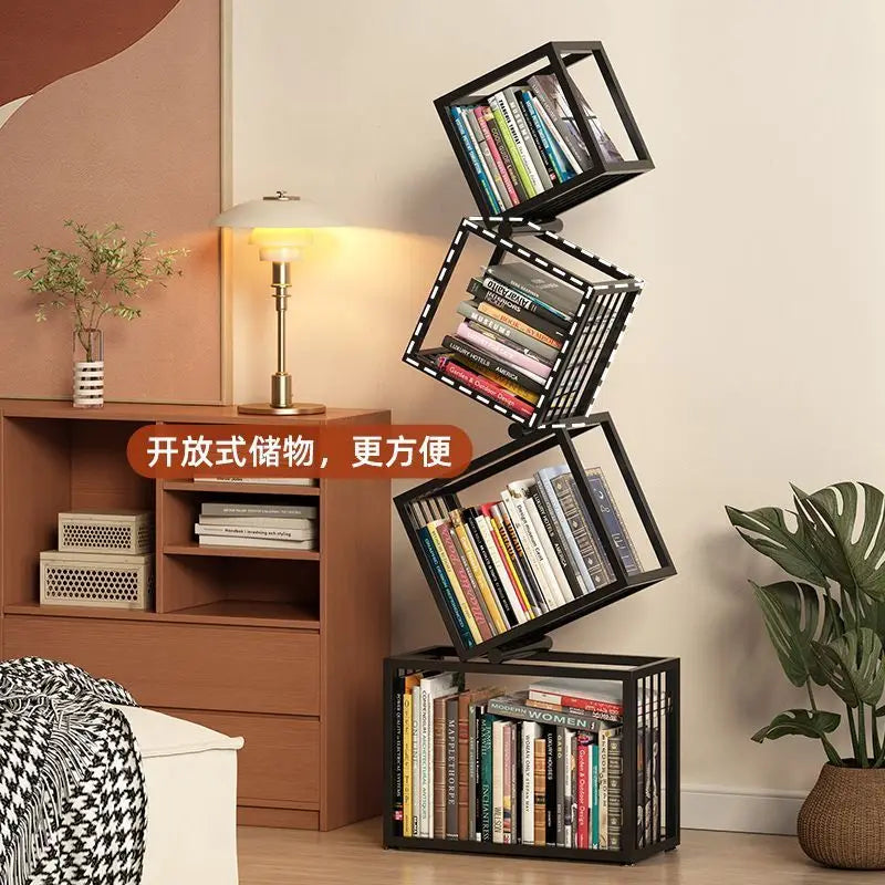 Tipsy-Turvy Vertical Iron Art Bookshelf