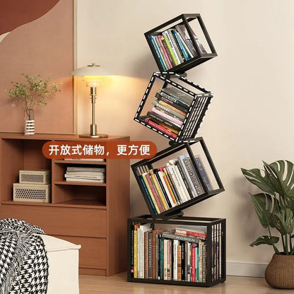 Tipsy-Turvy Vertical Iron Art Bookshelf